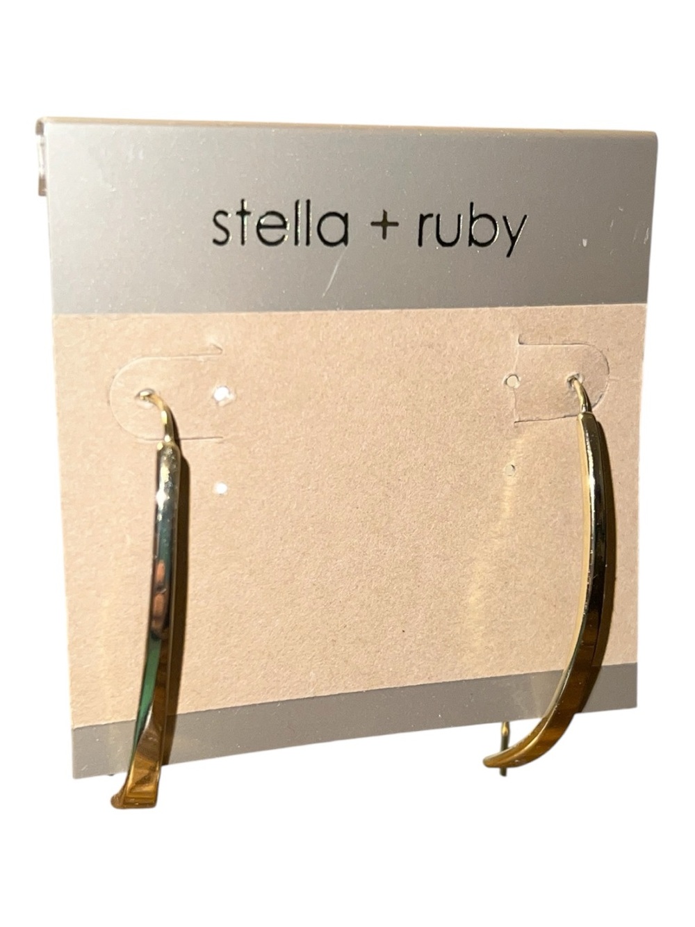 Stella + Ruby Gold Curved Bar Drop Earrings